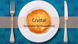  Presentation with white plate - Cool new PPT layouts with livelihood - round white plate with cake backdrop and a yellow colored foreground