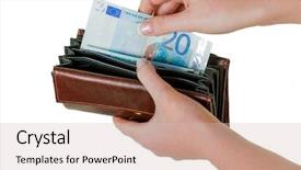  Presentation with poverty - Colorful presentation design enhanced with livelihood - wallet there are some backdrop and a soft green colored foreground