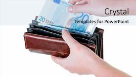  Presentation with euro - Amazing slides having livelihood - wallet there are some backdrop and a light blue colored foreground