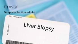  Presentation with cancer liver - Presentation consisting of liver-biopsy-a-small-piece background and a light blue colored foreground