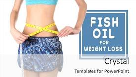  Presentation with weight loss - Slide set consisting of liver body - concept of fish oil background and a  colored foreground