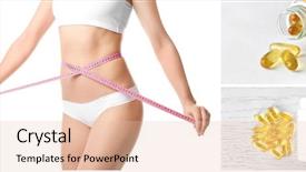  Presentation with weight loss lose text - Presentation design consisting of liver body - concept of fish oil background and a lemonade colored foreground