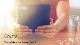  Presentation with water technology - Colorful PPT theme enhanced with liver body - medicine technology nutritional supplements backdrop and a coral colored foreground