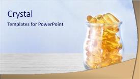  Presentation with diseases - PPT layouts having liver diseases - glass jar with fish oil background and a sky blue colored foreground