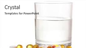  Presentation with liver - Colorful theme enhanced with liver diseases - glass of water and pills backdrop and a white colored foreground