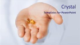  Presentation with liver - Presentation design enhanced with liver diseases - picture of doctor hands giving background and a sky blue colored foreground