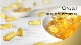  Presentation with diseases - PPT theme enhanced with liver diseases - small bowl with fish oil background and a soft green colored foreground