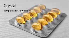  Presentation with oil and gas - Amazing slide set having liver oil capsules on white backdrop and a light gray colored foreground