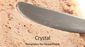  Presentation with liver - Cool new slide deck with liver pate on a toast bread extreme closeup backdrop and a lemonade colored foreground