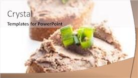  Presentation with liver - Cool new presentation design with liver-pate-on-sliced-baguette backdrop and a sky blue colored foreground