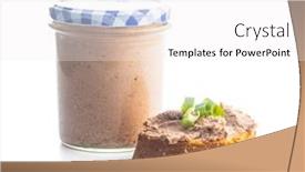  Presentation with liver - Beautiful PPT theme featuring liver-pate-on-sliced-baguette backdrop and a white colored foreground