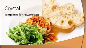  Presentation with liver - PPT theme featuring liver pate with toasts background and a lemonade colored foreground