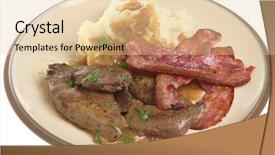  Presentation with liver - Beautiful PPT theme featuring liver-with-bacon-mashed-potato backdrop and a lemonade colored foreground