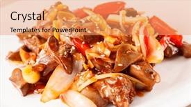  Presentation with liver - Beautiful slide deck featuring liver with vegetables backdrop and a coral colored foreground