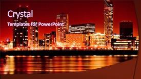  Presentation with artistic - Cool new slides with artistic image of modern buildings backdrop and a wine colored foreground