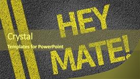  Presentation with road - Presentation design consisting of darwin - hey mate written background and a tawny brown colored foreground