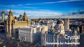  Presentation with city of chicago aerial view - Audience pleasing theme consisting of britain industrial - stunning aerial views backdrop and a ocean colored foreground