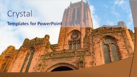  Presentation with historical architecture - PPT theme consisting of liverpool-anglican-cathedral-historical-architecture background and a sky blue colored foreground