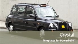  Presentation with taxi - Presentation featuring liverpool-england-july-12-2011 background and a gray colored foreground