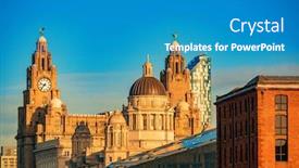  Presentation with historical architecture - PPT theme featuring liverpool-historical-architecture-closeup-view background and a teal colored foreground