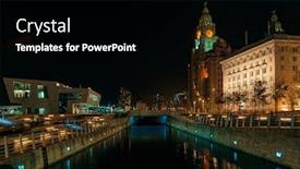  Presentation with historical architecture - Audience pleasing presentation theme consisting of liverpool-historical-architecture-with-cityscape backdrop and a black colored foreground