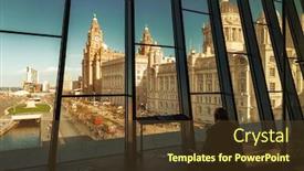  Presentation with historical architecture - Colorful PPT theme enhanced with liverpool-historical-architecture-with-cityscape backdrop and a tawny brown colored foreground