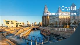  Presentation with historical architecture - Presentation theme featuring liverpool-historical-architecture-with-cityscape background and a teal colored foreground
