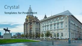  Presentation with historical architecture - Audience pleasing PPT layouts consisting of liverpool-historical-architecture-with-statue backdrop and a light blue colored foreground