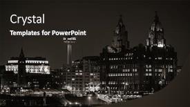  Presentation with united kingdom - Colorful presentation design enhanced with liverpool-royal-liver-building backdrop and a dark gray colored foreground