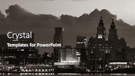  Presentation with united kingdom - Cool new slide set with liverpool-royal-liver-building backdrop and a dark gray colored foreground