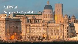  Presentation with united kingdom - Presentation design enhanced with liverpool-skyline-cityscape-with-buildings background and a seafoam green colored foreground