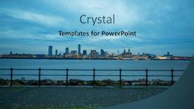  Presentation with united kingdom - Presentation design with liverpool-skyline-cityscape-with-buildings background and a light blue colored foreground