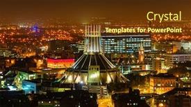  Presentation with united kingdom - Colorful presentation theme enhanced with liverpool-skyline-rooftop-view backdrop and a tawny brown colored foreground