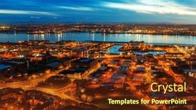  Presentation with united kingdom - Beautiful theme featuring liverpool-skyline-rooftop-view backdrop and a tawny brown colored foreground