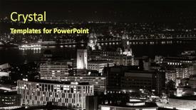  Presentation with united kingdom - Audience pleasing theme consisting of liverpool-skyline-rooftop-view backdrop and a wine colored foreground