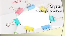  Presentation with binder - PPT theme featuring lives matter - documents with binder clips close background and a sky blue colored foreground