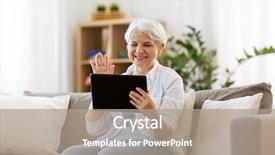  Presentation with communication - Theme enhanced with livevideo - technology people and communication concept background and a coral colored foreground