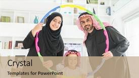  Presentation with family - Amazing presentation design having living circle - arabian gulf happy family backdrop and a coral colored foreground