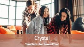  Presentation with racial group high school students - Beautiful slide set featuring living circle - group of students playing twister backdrop and a coral colored foreground