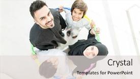 Presentation with muslim family - PPT layouts with living circle - happy arabic muslim family background and a light gray colored foreground