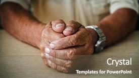  Presentation with elderly - Cool new slide set with living faith - wrinkled hands elderly man backdrop and a violet colored foreground