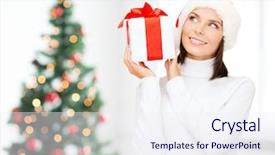  Presentation with joy - PPT theme having living room and christmas background and a sky blue colored foreground