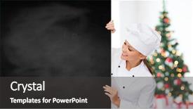  Presentation with chef blackboard - Audience pleasing PPT layouts consisting of living room and christmas backdrop and a dark gray colored foreground