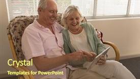  Presentation with senior living - Theme enhanced with living room at nursing background and a tawny brown colored foreground