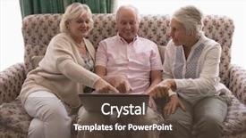  Presentation with senior living - Audience pleasing slides consisting of living room at nursing backdrop and a tawny brown colored foreground