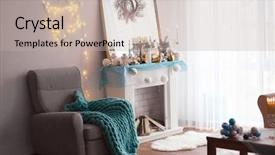  Presentation with hanukkah - Colorful presentation theme enhanced with living room decorated for hanukkah backdrop and a mint green colored foreground