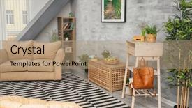  Presentation with carpet - Amazing PPT theme having living room design with big backdrop and a coral colored foreground