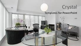  Presentation with condominium - Theme enhanced with living-room-in-condominium background and a light gray colored foreground