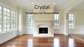  Presentation with new home - PPT layouts consisting of living room in new construction background and a mint green colored foreground