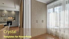  Presentation with living room - PPT theme enhanced with living-room-interior-designed background and a violet colored foreground